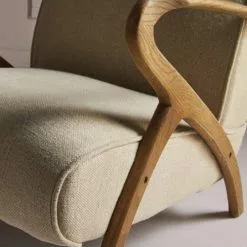 Signature Fauteuils Fauteuil De Salon En Chêne Et Assise En Lin Beige - L66 Cm -Chaise Soldes Magasin fauteuil de salon en chene et assise en lin beige l66 cm 2