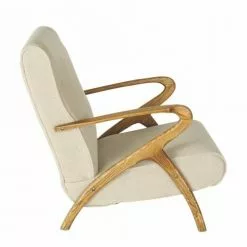 Signature Fauteuils Fauteuil De Salon En Chêne Et Assise En Lin Beige - L66 Cm -Chaise Soldes Magasin fauteuil de salon en chene et assise en lin beige l66 cm 3