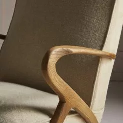 Signature Fauteuils Fauteuil De Salon En Chêne Et Assise En Lin Beige - L66 Cm -Chaise Soldes Magasin fauteuil de salon en chene et assise en lin beige l66 cm 5