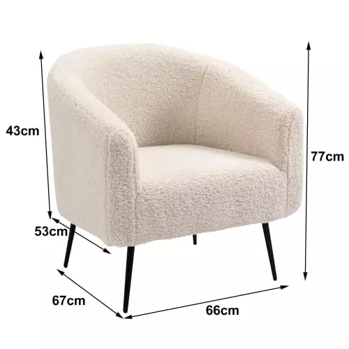 Nordlys Fauteuils Fauteuil De Salon En Métal Et Bouclettes Blanches 5 Nordlys Fauteuils Fauteuil De Salon En Métal Et Bouclettes Blanches – Image 5