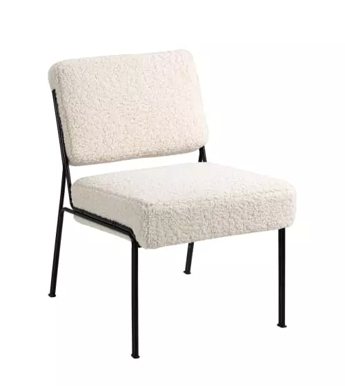 Nordlys Fauteuils Fauteuil De Salon En Métal Et Bouclettes Blanches 1 Nordlys Fauteuils Fauteuil De Salon En Métal Et Bouclettes Blanches