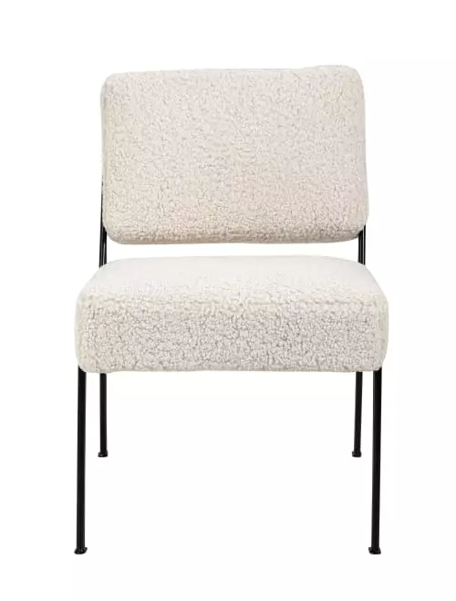 Nordlys Fauteuils Fauteuil De Salon En Métal Et Bouclettes Blanches 3 Nordlys Fauteuils Fauteuil De Salon En Métal Et Bouclettes Blanches – Image 3