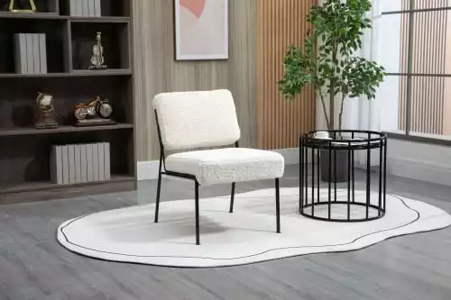 Nordlys Fauteuils Fauteuil De Salon En Métal Et Bouclettes Blanches 4 Nordlys Fauteuils Fauteuil De Salon En Métal Et Bouclettes Blanches – Image 4