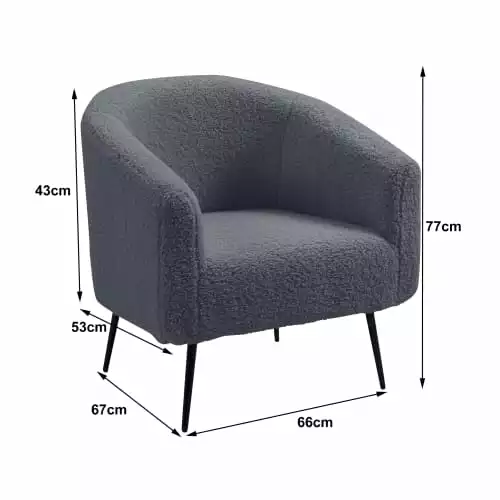 Nordlys Fauteuils Fauteuil De Salon En Métal Et Bouclettes Grises 5 Nordlys Fauteuils Fauteuil De Salon En Métal Et Bouclettes Grises – Image 5