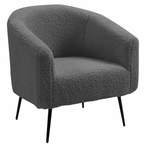 Nordlys Fauteuils Fauteuil De Salon En Métal Et Bouclettes Grises 1 Nordlys Fauteuils Fauteuil De Salon En Métal Et Bouclettes Grises