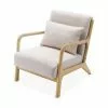 Alice's Garden Fauteuils Fauteuil Design Beige En Bois Et Tissu