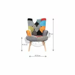The Home Deco Factory Fauteuils Fauteuil Design Coloré Patchwork -Chaise Soldes Magasin fauteuil design colore patchwork 2
