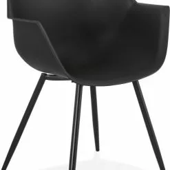 Kokoon Design Fauteuils Fauteuil Design En Résine Noir Avec Accoudoirs