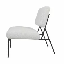 Drawer Fauteuils Fauteuil Design En Tissu Bouclette Et Métal Ecru -Chaise Soldes Magasin fauteuil design en tissu bouclette et metal ecru 3