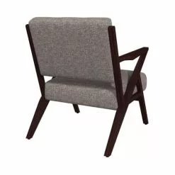 Drawer Fauteuils Fauteuil Design En Tissu Et Bois Foncé Taupe -Chaise Soldes Magasin fauteuil design en tissu et bois fonce taupe 4