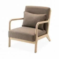 Alice's Garden Fauteuils Fauteuil Design Marron En Bois Et Tissu