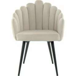 ReCollection Fauteuils Fauteuil Design Rétro Rembourré En Velours Beige -Chaise Soldes Magasin fauteuil design retro rembourre en velours beige 2