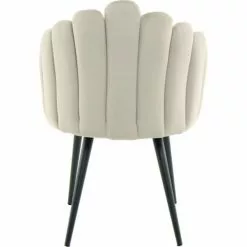 ReCollection Fauteuils Fauteuil Design Rétro Rembourré En Velours Beige -Chaise Soldes Magasin fauteuil design retro rembourre en velours beige 4