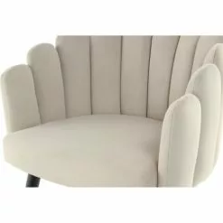 ReCollection Fauteuils Fauteuil Design Rétro Rembourré En Velours Beige -Chaise Soldes Magasin fauteuil design retro rembourre en velours beige 5