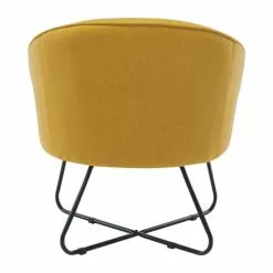 Moloo Fauteuils Fauteuil Design Tissu Curry Pieds Métal Noir -Chaise Soldes Magasin fauteuil design tissu curry pieds metal noir 2