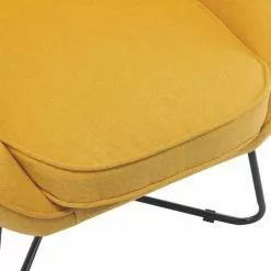 Moloo Fauteuils Fauteuil Design Tissu Curry Pieds Métal Noir -Chaise Soldes Magasin fauteuil design tissu curry pieds metal noir 3