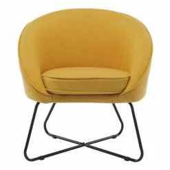 Moloo Fauteuils Fauteuil Design Tissu Curry Pieds Métal Noir -Chaise Soldes Magasin fauteuil design tissu curry pieds metal noir 4