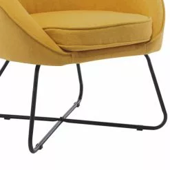 Moloo Fauteuils Fauteuil Design Tissu Curry Pieds Métal Noir -Chaise Soldes Magasin fauteuil design tissu curry pieds metal noir 5