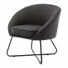 Moloo Fauteuils Fauteuil Design Tissu Gris Anthracite Pieds Métal Noir