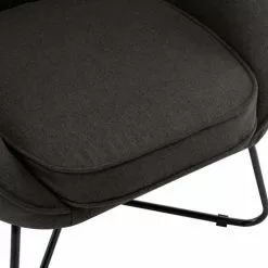 Moloo Fauteuils Fauteuil Design Tissu Gris Anthracite Pieds Métal Noir -Chaise Soldes Magasin fauteuil design tissu gris anthracite pieds metal noir 3