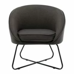 Moloo Fauteuils Fauteuil Design Tissu Gris Anthracite Pieds Métal Noir -Chaise Soldes Magasin fauteuil design tissu gris anthracite pieds metal noir 4