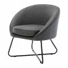 Moloo Fauteuils Fauteuil Design Tissu Gris Pieds Métal Noir