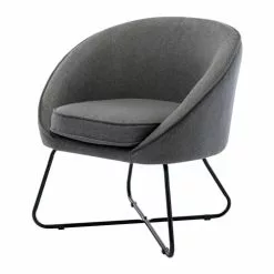 Moloo Fauteuils Fauteuil Design Tissu Gris Pieds Métal Noir