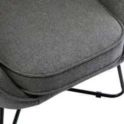 Moloo Fauteuils Fauteuil Design Tissu Gris Pieds Métal Noir -Chaise Soldes Magasin fauteuil design tissu gris pieds metal noir 3
