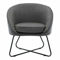 Moloo Fauteuils Fauteuil Design Tissu Gris Pieds Métal Noir -Chaise Soldes Magasin fauteuil design tissu gris pieds metal noir 4