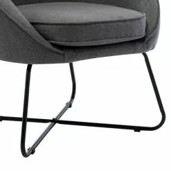 Moloo Fauteuils Fauteuil Design Tissu Gris Pieds Métal Noir -Chaise Soldes Magasin fauteuil design tissu gris pieds metal noir 5