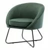 Moloo Fauteuils Fauteuil Design Tissu Vert Forêt Pieds Métal Noir