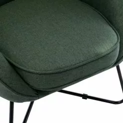Moloo Fauteuils Fauteuil Design Tissu Vert Forêt Pieds Métal Noir -Chaise Soldes Magasin fauteuil design tissu vert foret pieds metal noir 3