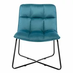 Moloo Fauteuils Fauteuil Design Velours Bleu Canard Pieds Métal Noir -Chaise Soldes Magasin fauteuil design velours bleu canard pieds metal noir 10
