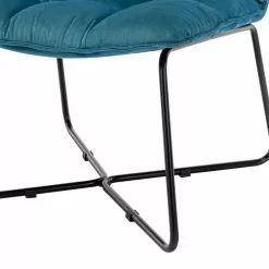 Moloo Fauteuils Fauteuil Design Velours Bleu Canard Pieds Métal Noir -Chaise Soldes Magasin fauteuil design velours bleu canard pieds metal noir 11