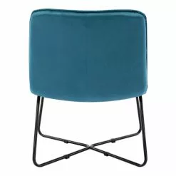 Moloo Fauteuils Fauteuil Design Velours Bleu Canard Pieds Métal Noir -Chaise Soldes Magasin fauteuil design velours bleu canard pieds metal noir 9