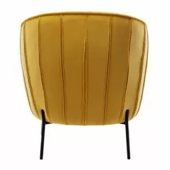 Moloo Fauteuils Fauteuil Design Velours Curry Pieds Métal Noir -Chaise Soldes Magasin fauteuil design velours curry pieds metal noir 2