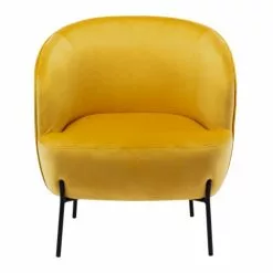 Moloo Fauteuils Fauteuil Design Velours Curry Pieds Métal Noir -Chaise Soldes Magasin fauteuil design velours curry pieds metal noir 4