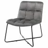 Moloo Fauteuils Fauteuil Design Velours Gris Pieds Métal Noir