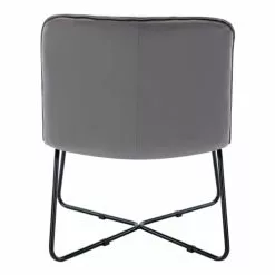 Moloo Fauteuils Fauteuil Design Velours Gris Pieds Métal Noir -Chaise Soldes Magasin fauteuil design velours gris pieds metal noir 2