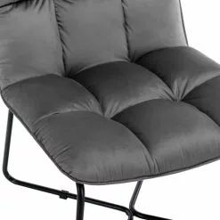 Moloo Fauteuils Fauteuil Design Velours Gris Pieds Métal Noir -Chaise Soldes Magasin fauteuil design velours gris pieds metal noir 3