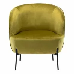Moloo Fauteuils Fauteuil Design Velours Kaki Pieds Métal Noir -Chaise Soldes Magasin fauteuil design velours kaki pieds metal noir 4