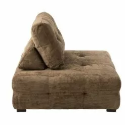 Meubles & Design Fauteuils Fauteuil Douillet En Velours Côtelé Marron -Chaise Soldes Magasin fauteuil douillet en velours cotele marron 2