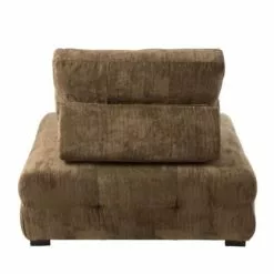 Meubles & Design Fauteuils Fauteuil Douillet En Velours Côtelé Marron -Chaise Soldes Magasin fauteuil douillet en velours cotele marron 3