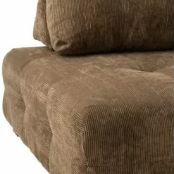 Meubles & Design Fauteuils Fauteuil Douillet En Velours Côtelé Marron -Chaise Soldes Magasin fauteuil douillet en velours cotele marron 4