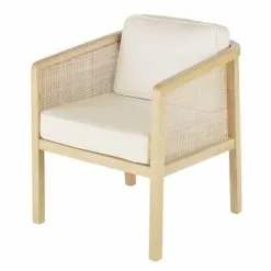 Maisons Du Monde Fauteuils Fauteuil écru Cannage En Rotin Et Bois De Bouleau