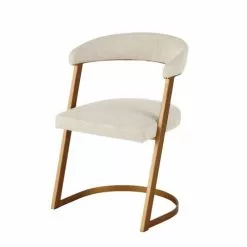 Maisons Du Monde Fauteuils Fauteuil écru Chiné Et Métal Coloris Laiton