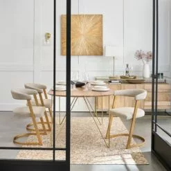 Maisons Du Monde Fauteuils Fauteuil écru Chiné Et Métal Coloris Laiton -Chaise Soldes Magasin fauteuil ecru chine et metal coloris laiton 1000 5 24 187804 11