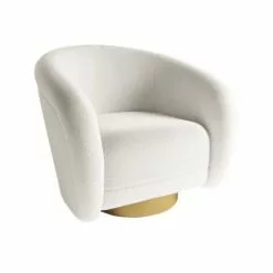 Potiron Paris Fauteuils Fauteuil Effet Laine Bouclée Et Laiton