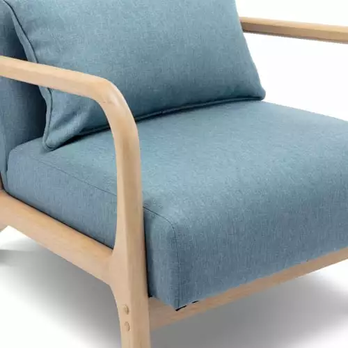 Alice's Garden Fauteuils Fauteuil En Bois Avec Tissu Bleu 65x 80x79cm 4 Alice's Garden Fauteuils Fauteuil En Bois Avec Tissu Bleu 65x 80x79cm – Image 4