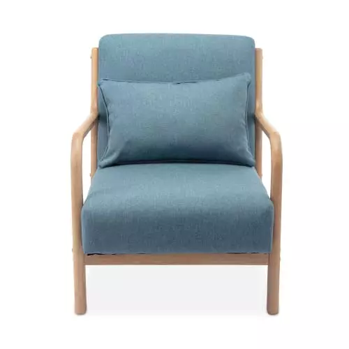 Alice's Garden Fauteuils Fauteuil En Bois Avec Tissu Bleu 65x 80x79cm 5 Alice's Garden Fauteuils Fauteuil En Bois Avec Tissu Bleu 65x 80x79cm – Image 5